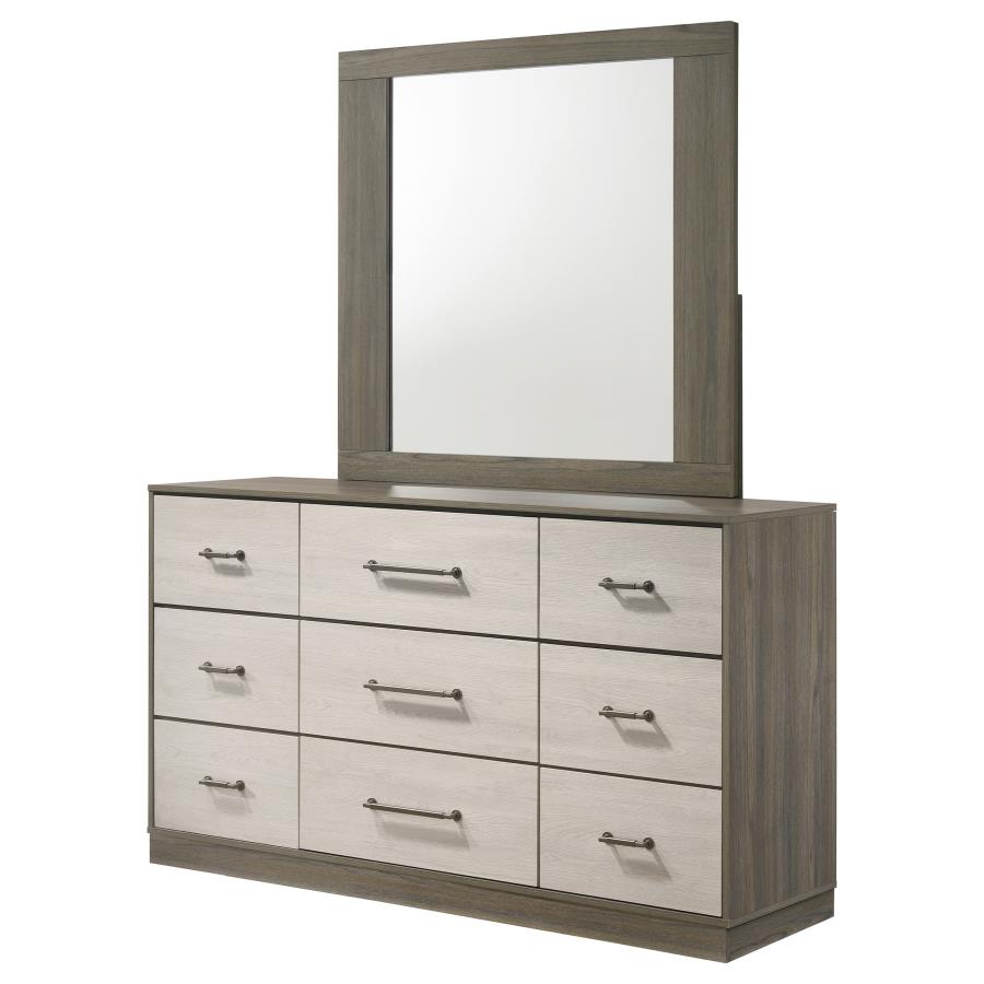 Fenwick 9-drawer Dresser with Mirror Grey Oak-4