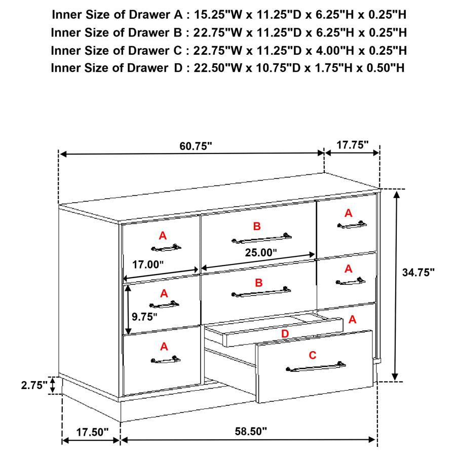 Fenwick 9-drawer Dresser Grey Oak-zoom-17
