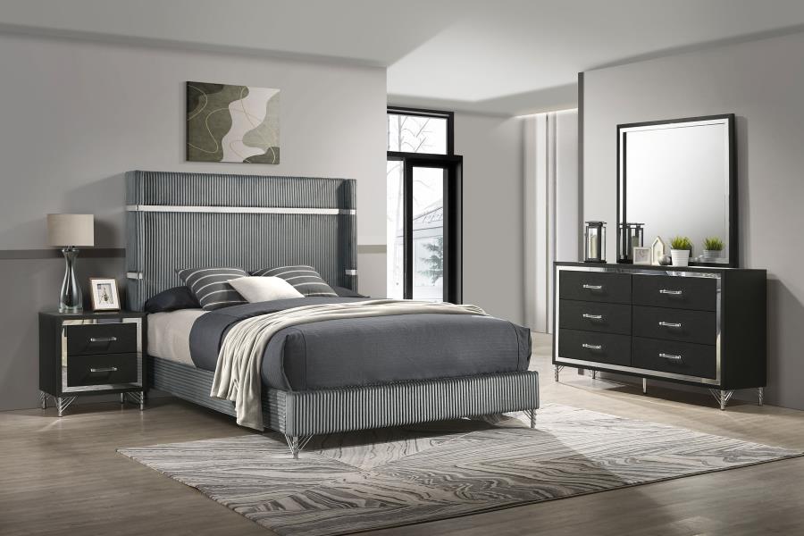 Lucia 4-piece Queen Bedroom Set Grey and Black-1