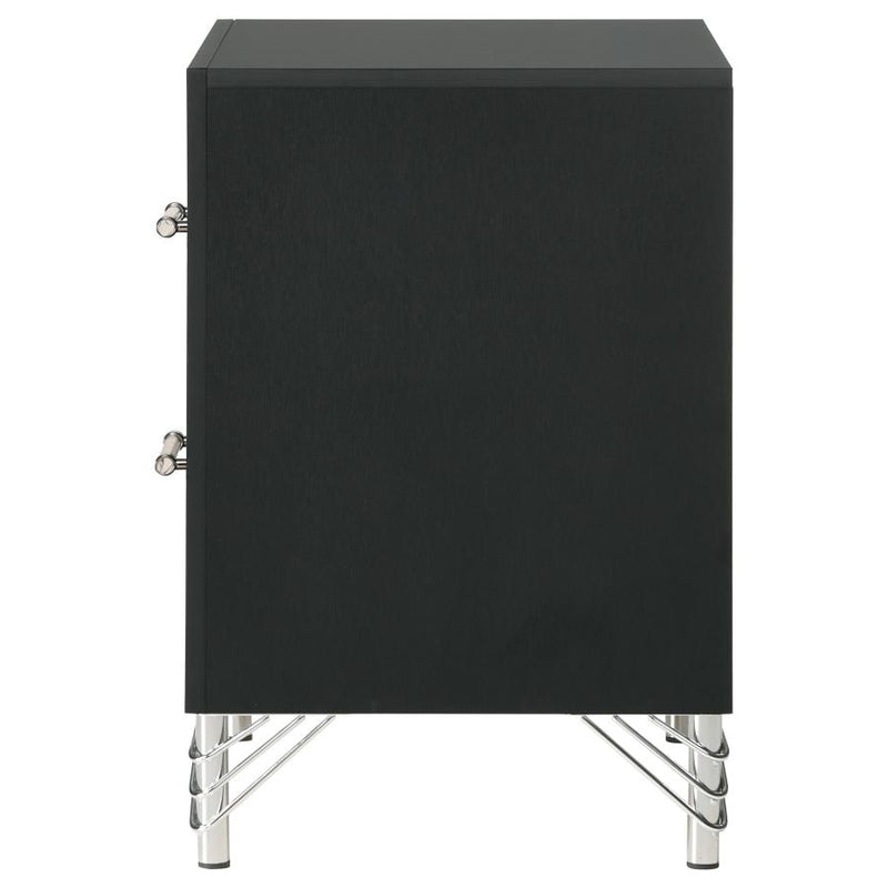 Lucia 2-drawer Nightstand Bedside Table Black-zoom-