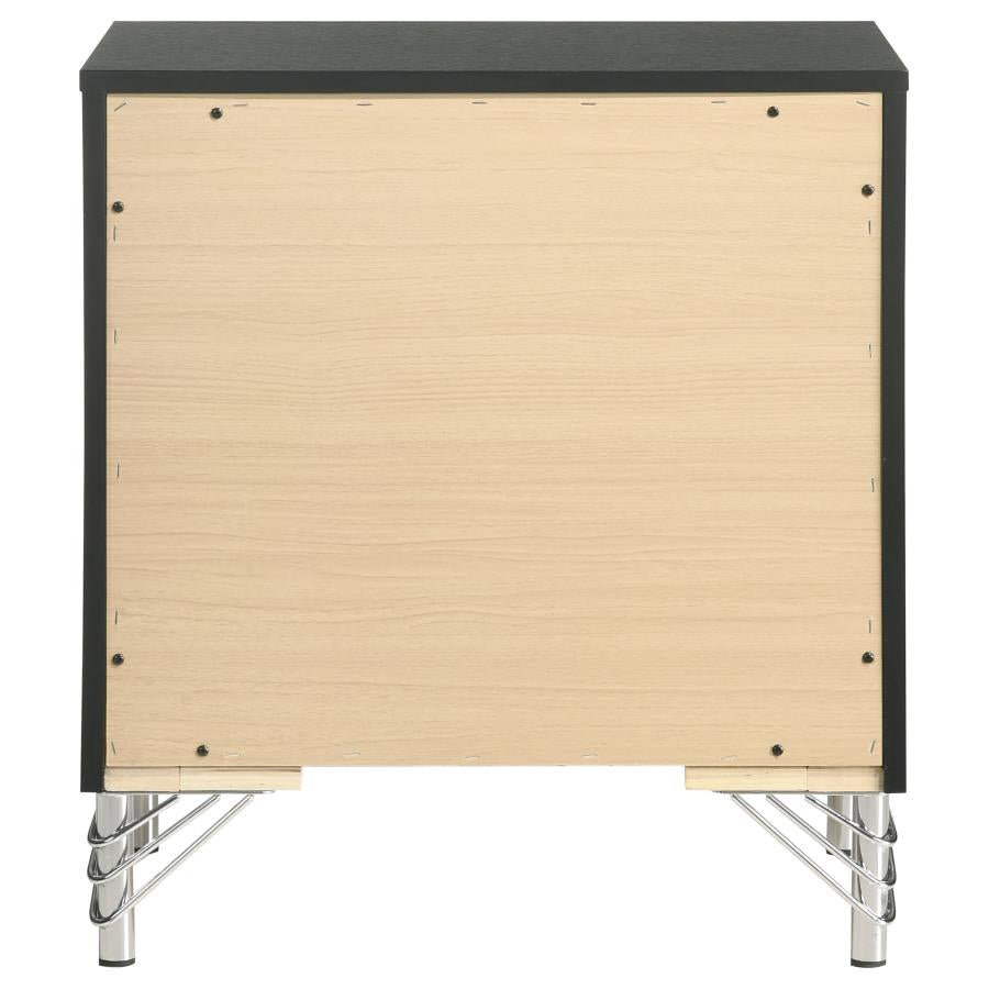 Lucia 2-drawer Nightstand Bedside Table Black-7