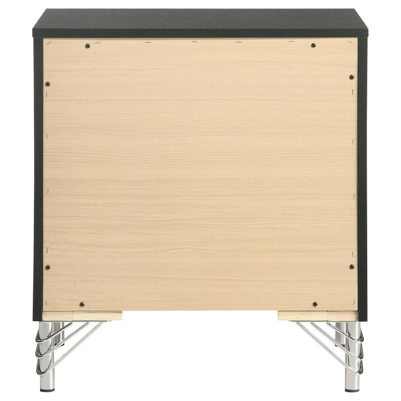 Lucia 2-drawer Nightstand Bedside Table Black-zoom-