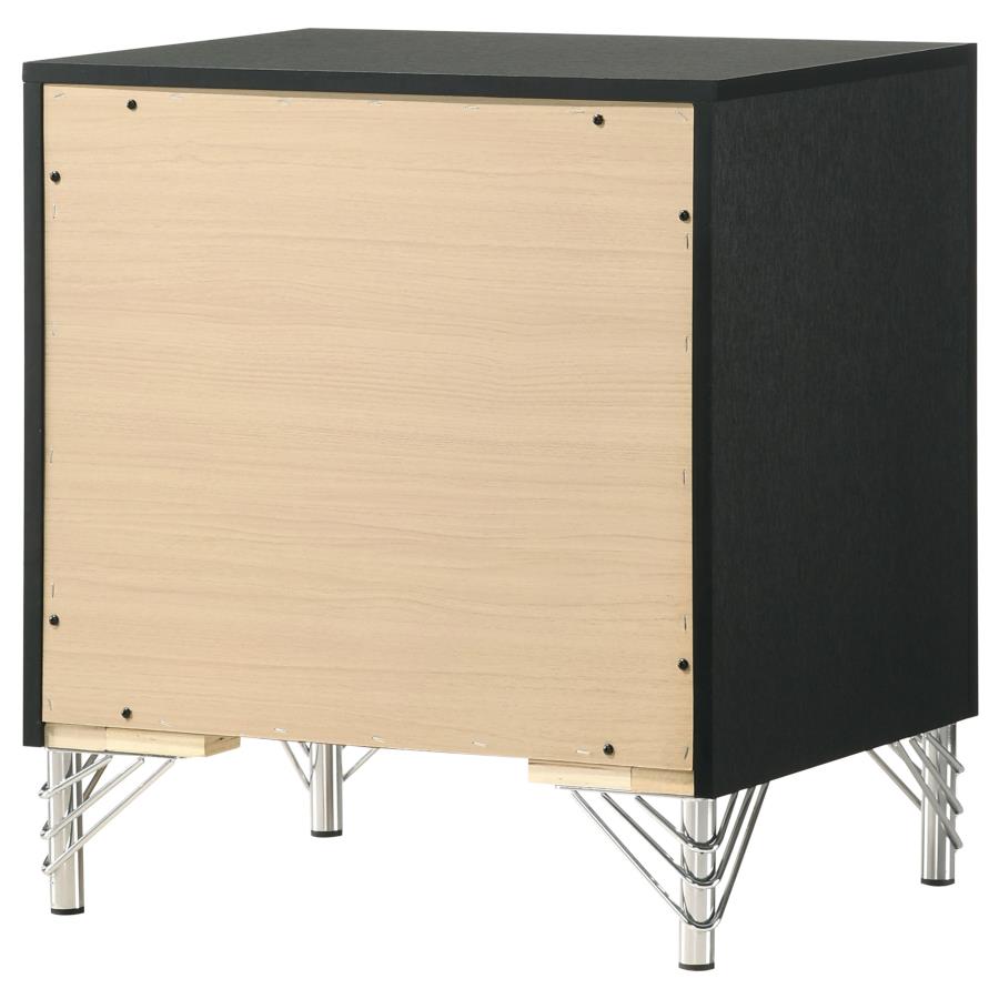 Lucia 2-drawer Nightstand Bedside Table Black-8