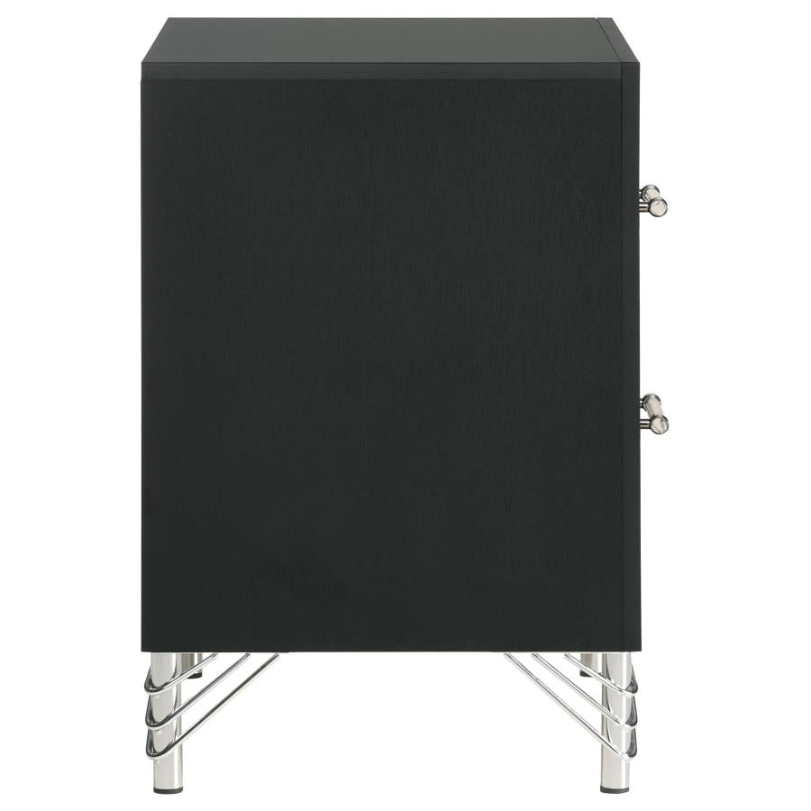 Lucia 2-drawer Nightstand Bedside Table Black-9