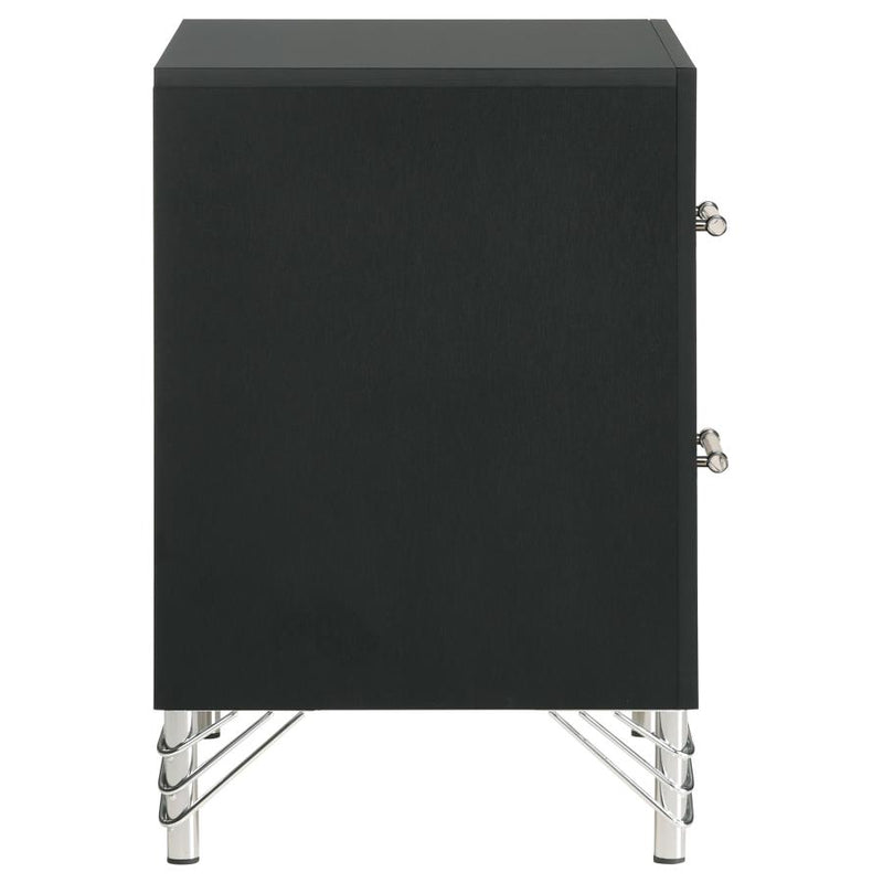 Lucia 2-drawer Nightstand Bedside Table Black-zoom-