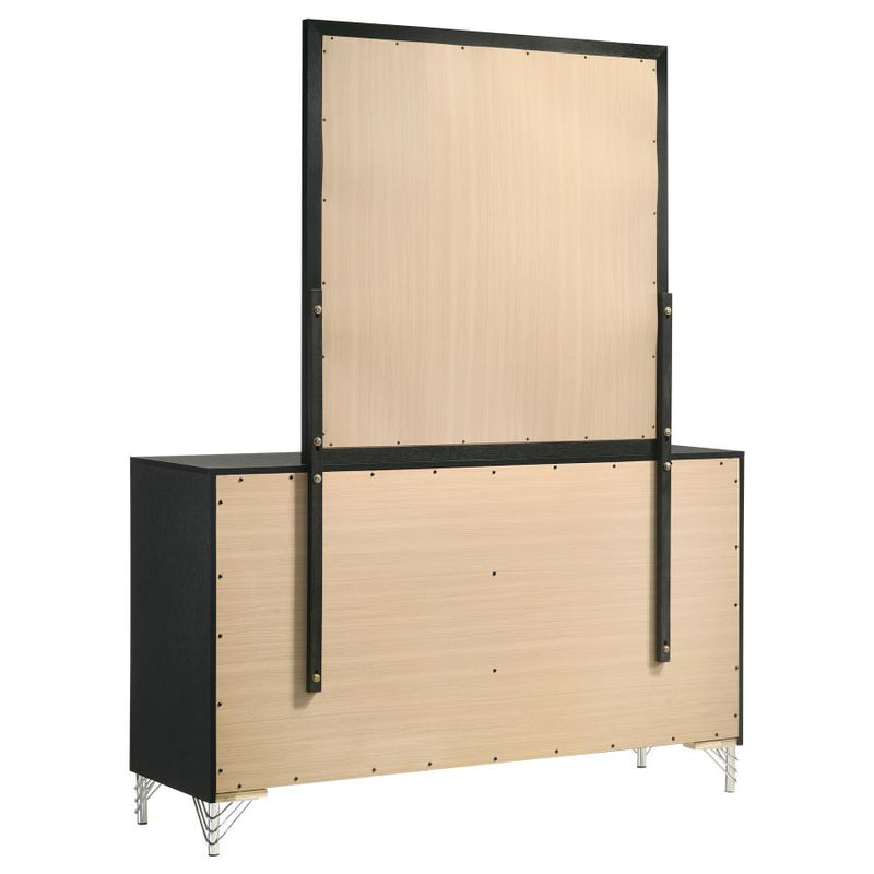 Lucia 6-drawer Dresser and Mirror Black-zoom-