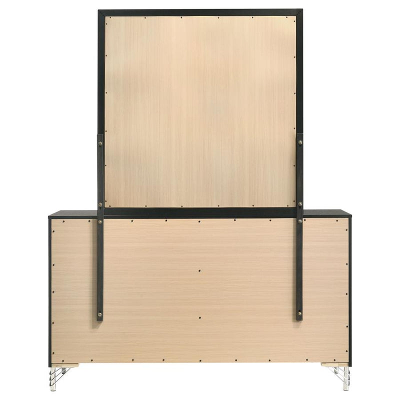Lucia 6-drawer Dresser and Mirror Black-zoom-
