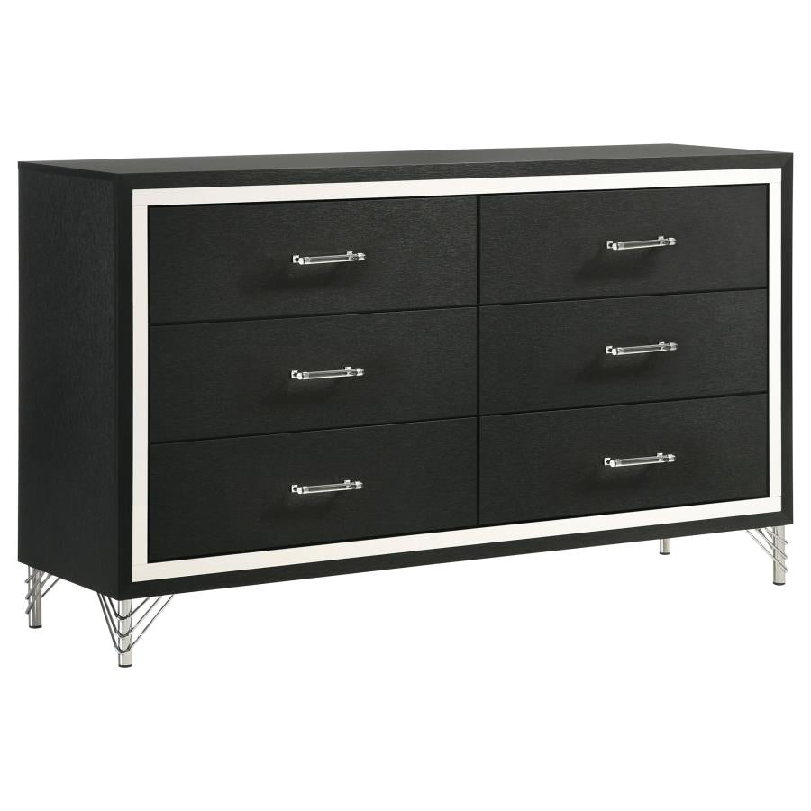 Lucia 6-drawer Dresser Cabinet Black-zoom-1