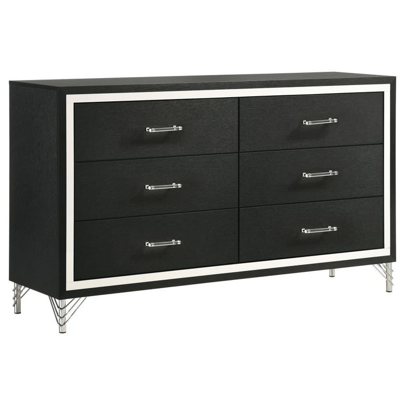 Lucia 6-drawer Dresser Cabinet Black-zoom-