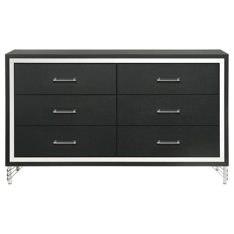 Lucia 6-drawer Dresser Cabinet Black-zoom-