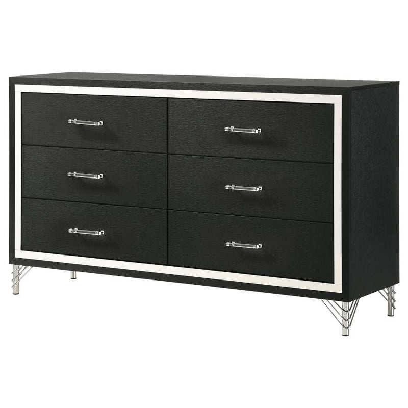 Lucia 6-drawer Dresser Cabinet Black-zoom-