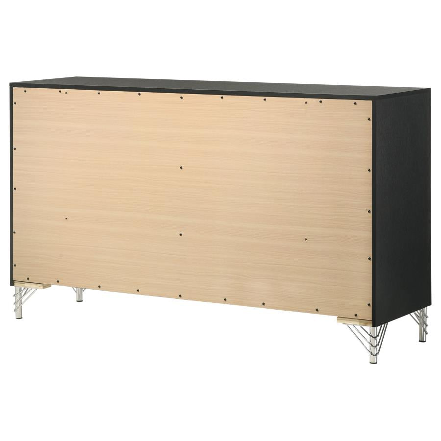 Lucia 6-drawer Dresser Cabinet Black-8