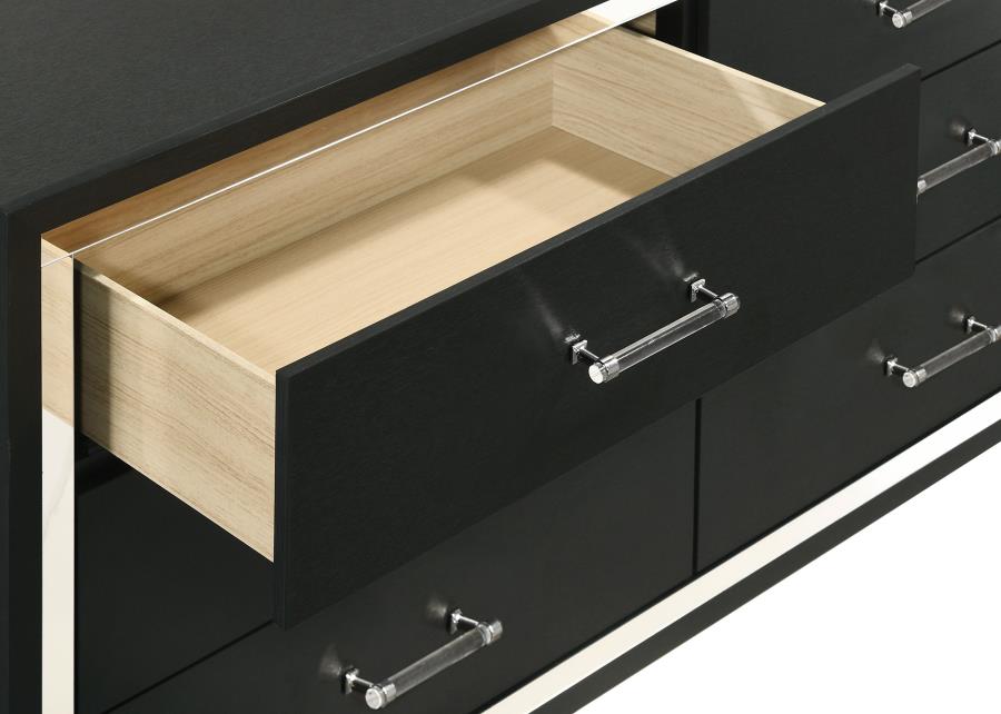 Lucia 6-drawer Dresser Cabinet Black-10
