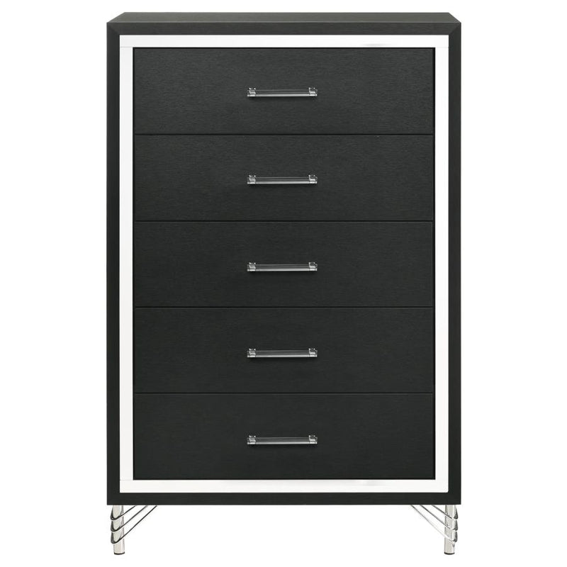 Lucia 5-drawer Bedroom Chest of Drawers Black-zoom-