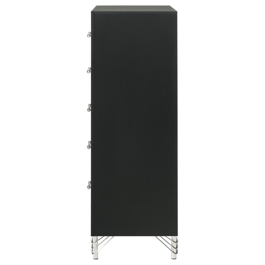 Lucia 5-drawer Bedroom Chest of Drawers Black-5