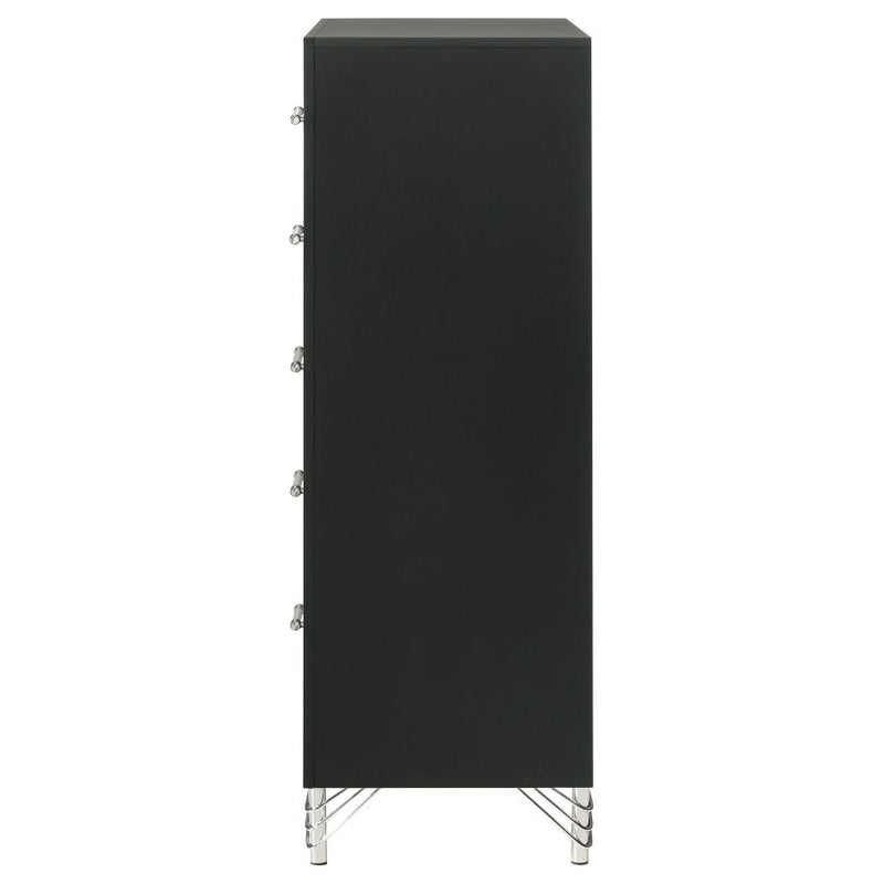 Lucia 5-drawer Bedroom Chest of Drawers Black-zoom-