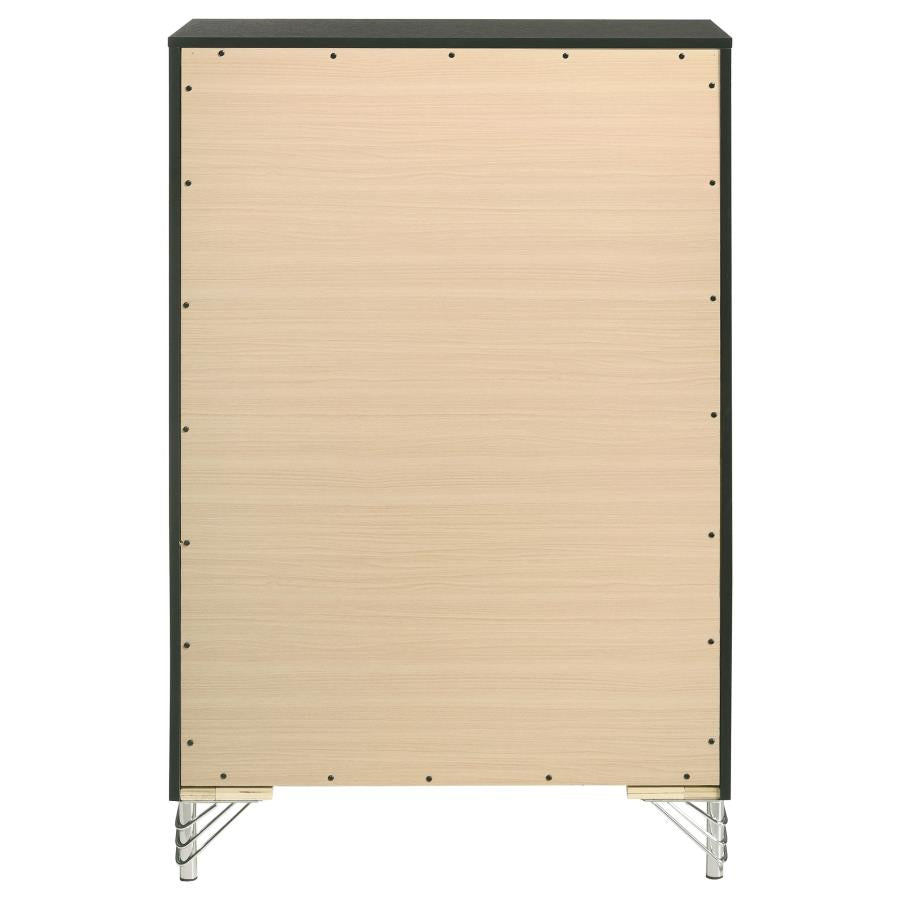 Lucia 5-drawer Bedroom Chest of Drawers Black-7