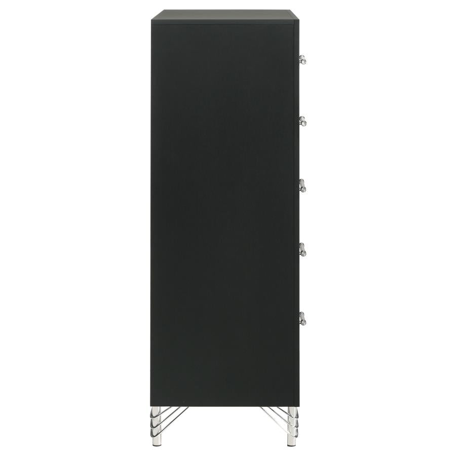 Lucia 5-drawer Bedroom Chest of Drawers Black-zoom-9