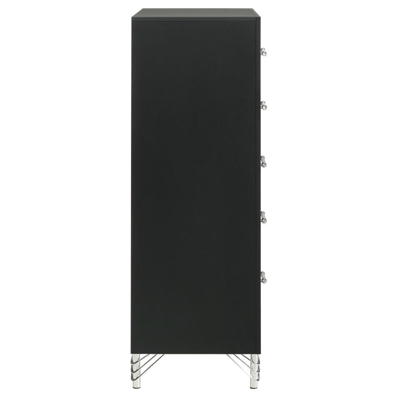Lucia 5-drawer Bedroom Chest of Drawers Black-zoom-