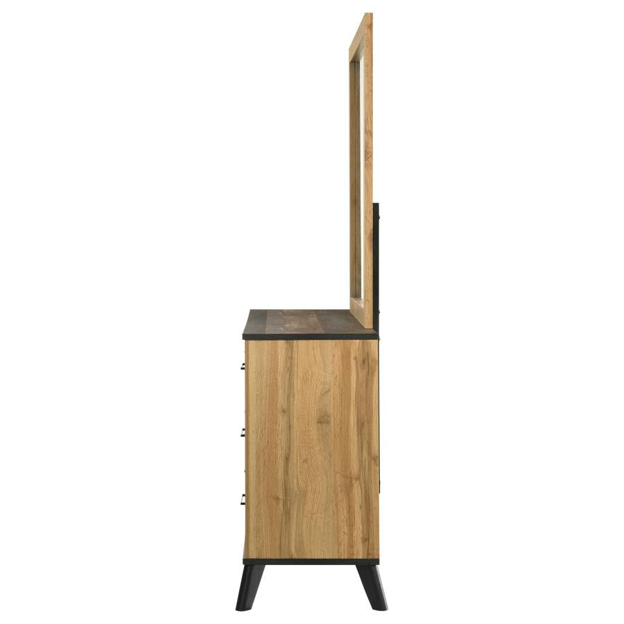 Kaywood 6-drawer Dresser and Mirror Natural Pine-5