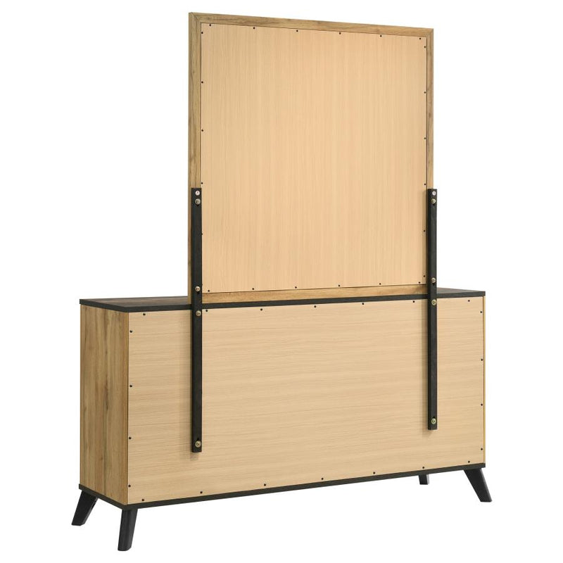 Kaywood 6-drawer Dresser and Mirror Natural Pine-zoom-