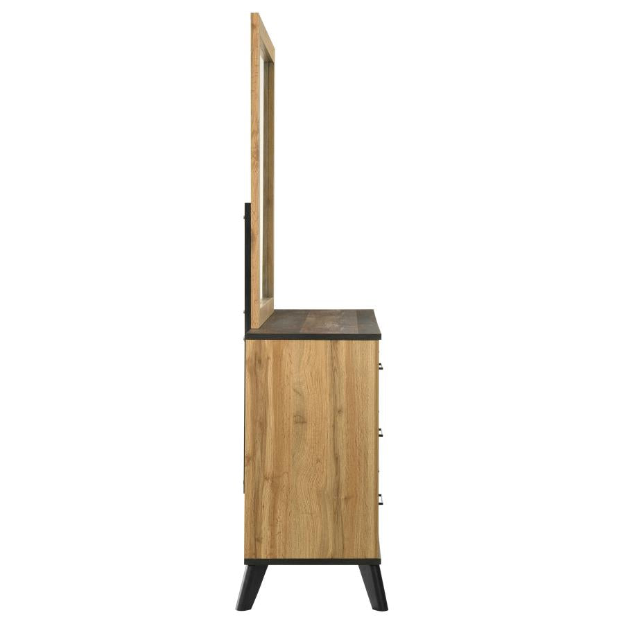 Kaywood 6-drawer Dresser and Mirror Natural Pine-zoom-9