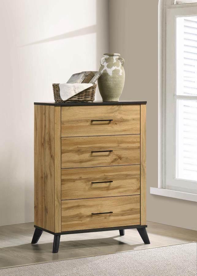 Kaywood 4-drawer Bedroom Chest of Drawers Natural Pine-2