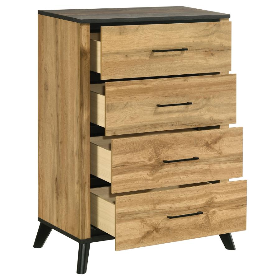 Kaywood 4-drawer Bedroom Chest of Drawers Natural Pine-10