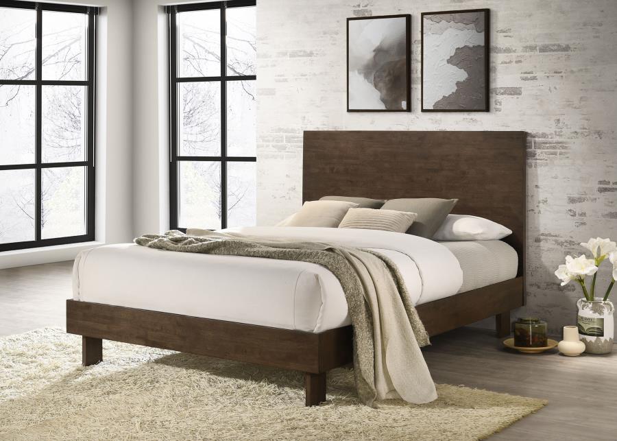 Glenwood 48-inch Queen Platform Panel Bed Warm Brown-zoom-2