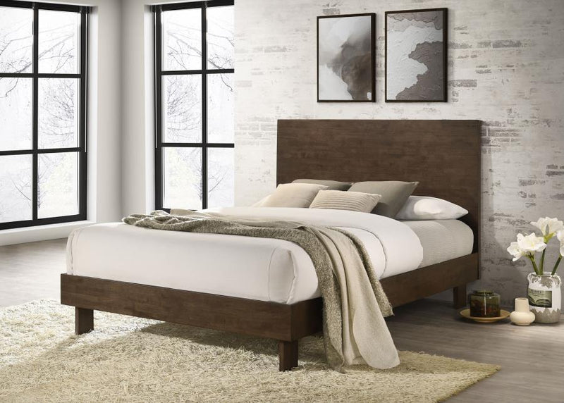 Glenwood 48-inch Queen Platform Panel Bed Warm Brown-zoom-