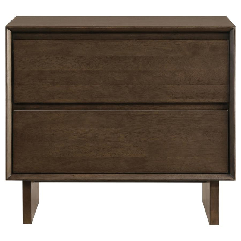 Glenwood 2-drawer Nightstand Bedside Table Warm Brown-zoom-