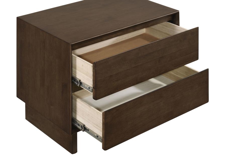 Glenwood 2-drawer Nightstand Bedside Table Warm Brown-11