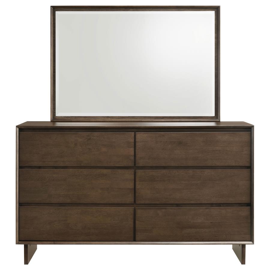 Glenwood 6-drawer Dresser and Mirror Warm Brown-zoom-3