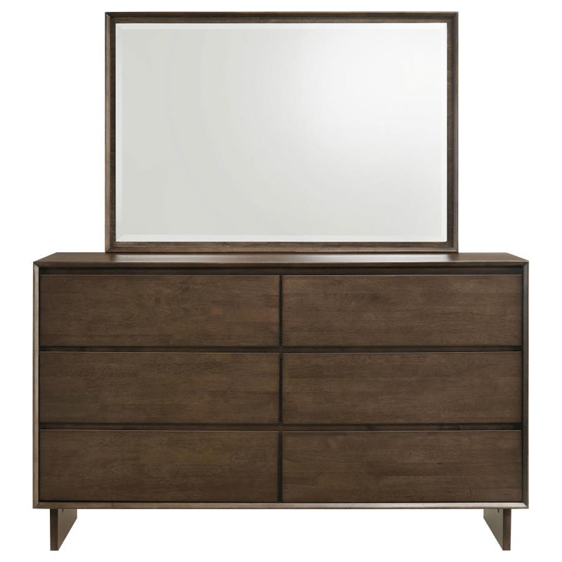 Glenwood 6-drawer Dresser and Mirror Warm Brown-zoom-