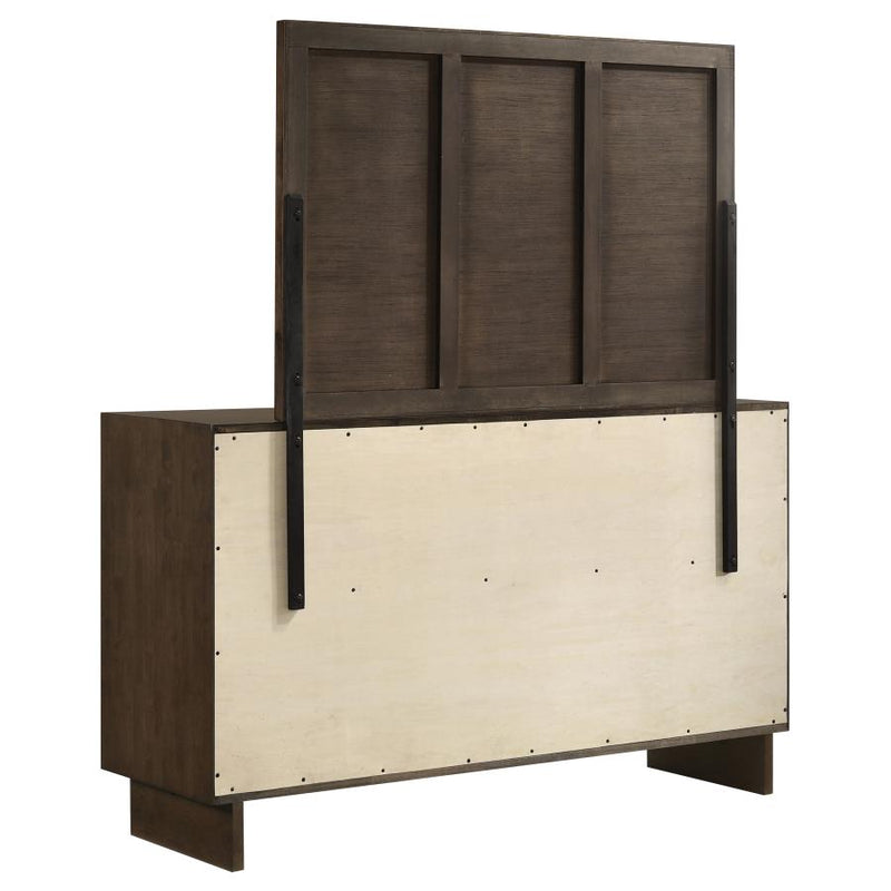 Glenwood 6-drawer Dresser and Mirror Warm Brown-zoom-