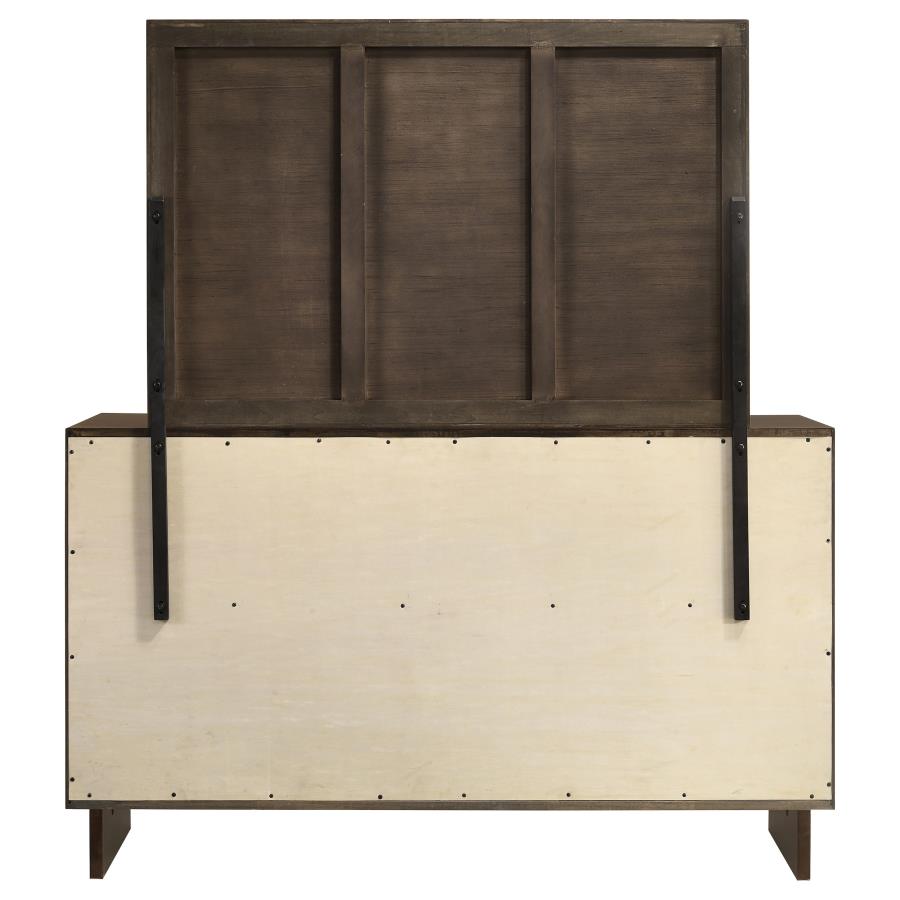 Glenwood 6-drawer Dresser and Mirror Warm Brown-7