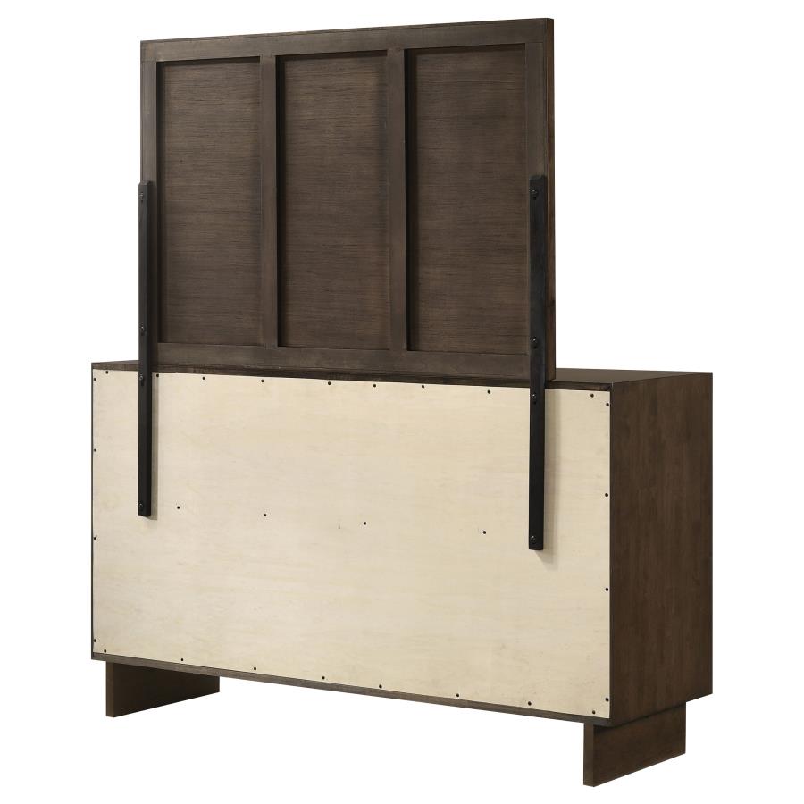 Glenwood 6-drawer Dresser and Mirror Warm Brown-8