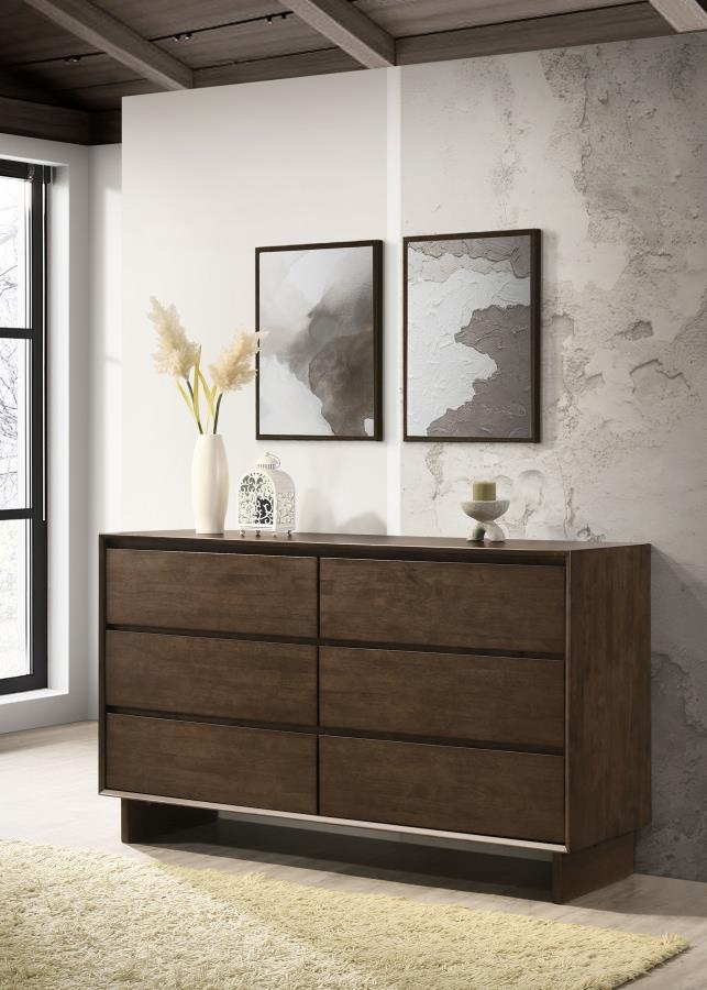 Glenwood 6-drawer Dresser Cabinet Warm Brown-2