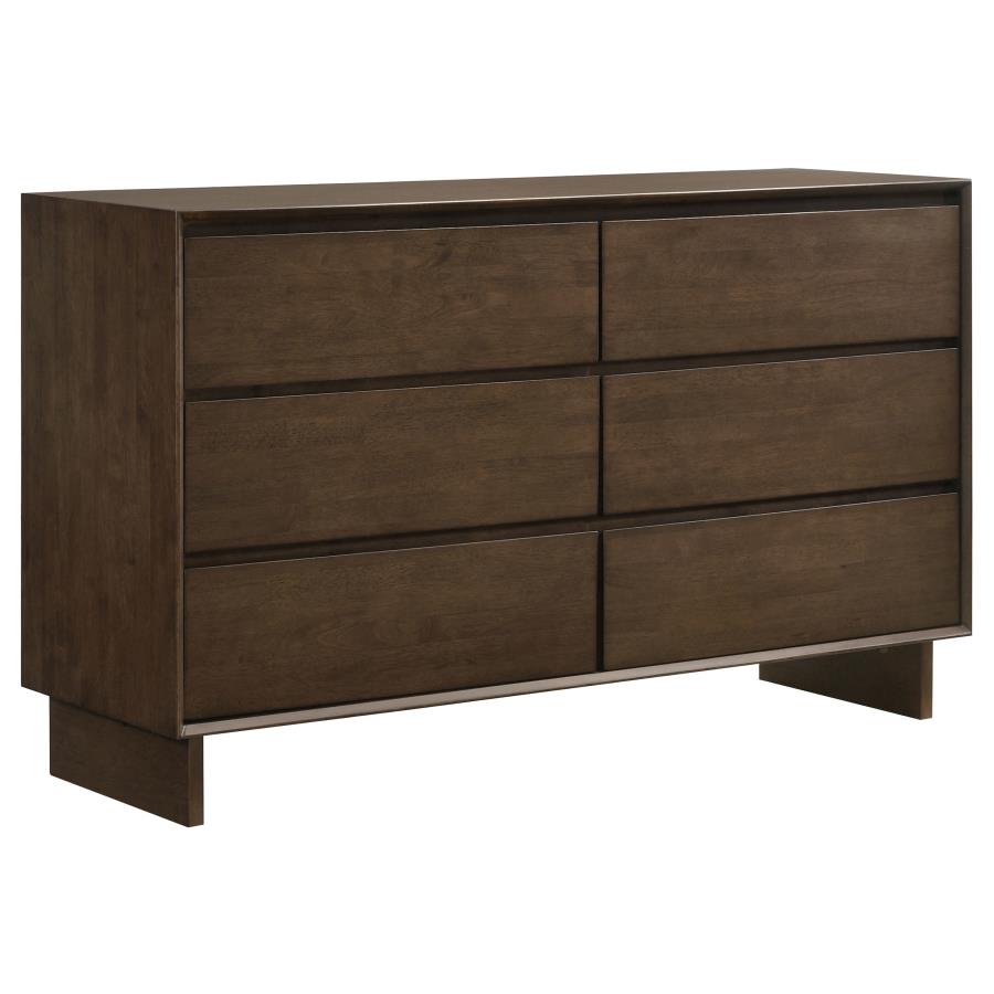 Glenwood 6-drawer Dresser Cabinet Warm Brown-1