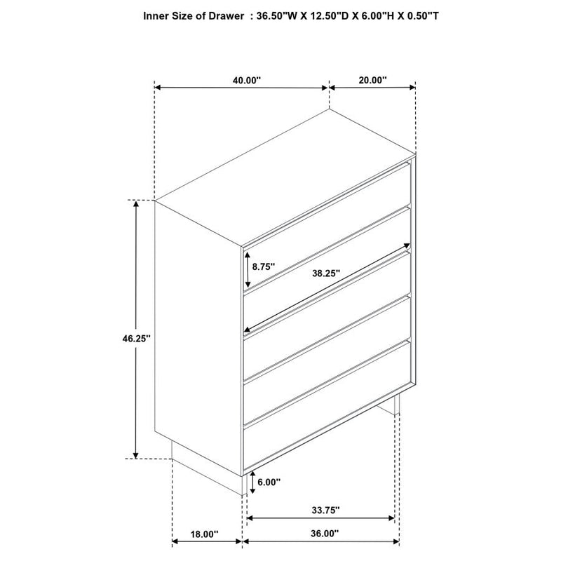 Glenwood 4-drawer Chest of Drawers Warm Brown-zoom-