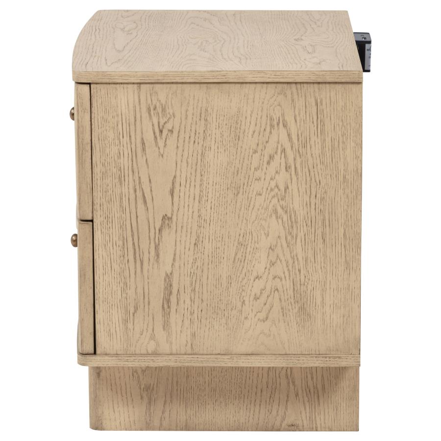 Kailani 2-drawer Nightstand Bedside Table Beige Oak-zoom-5