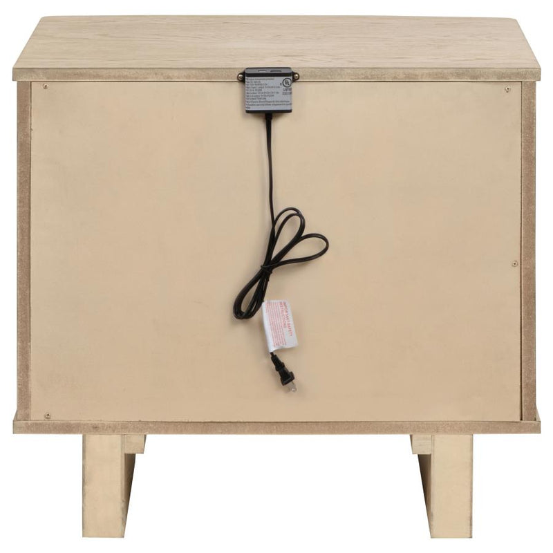Kailani 2-drawer Nightstand Bedside Table Beige Oak-zoom-