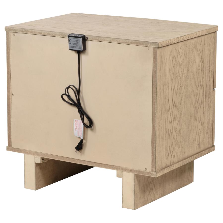 Kailani 2-drawer Nightstand Bedside Table Beige Oak-8
