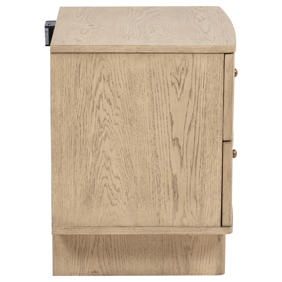 Kailani 2-drawer Nightstand Bedside Table Beige Oak-zoom-9