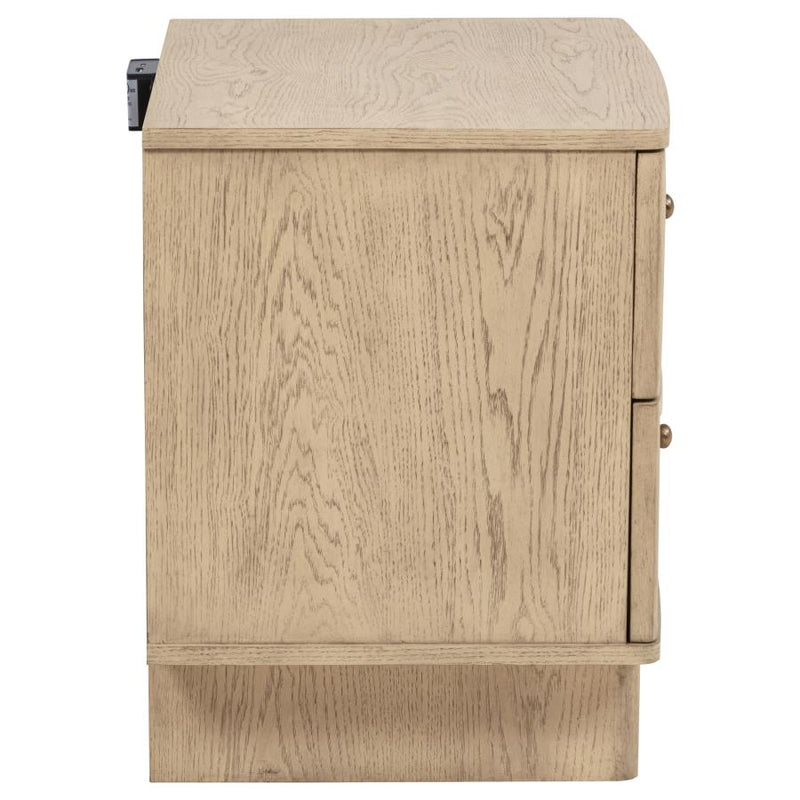Kailani 2-drawer Nightstand Bedside Table Beige Oak-zoom-