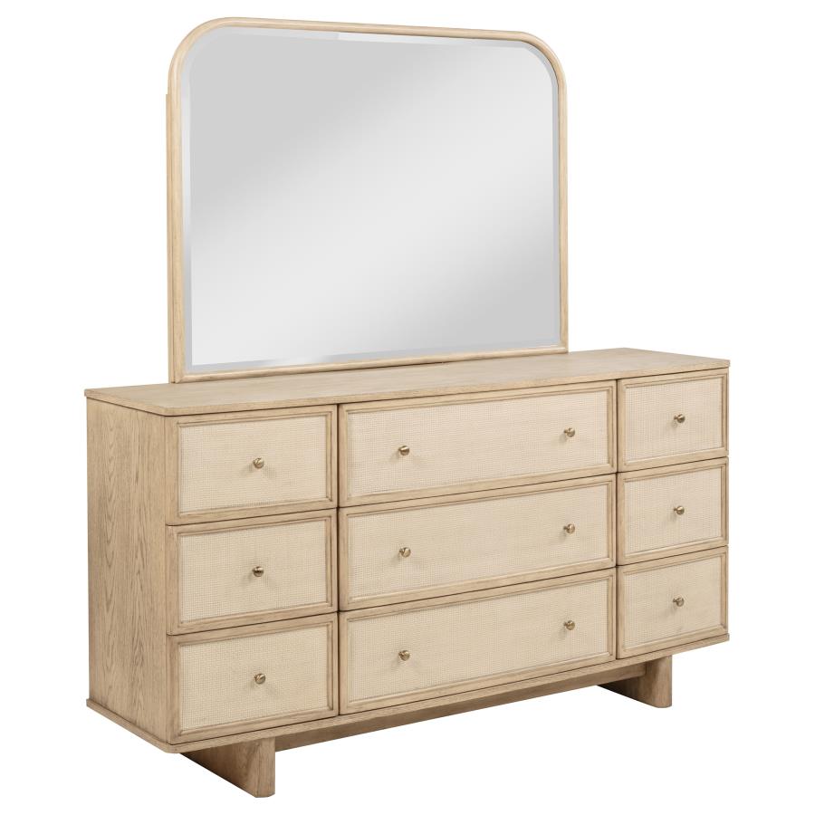Kailani 9-drawer Dresser and Mirror Beige Oak-1