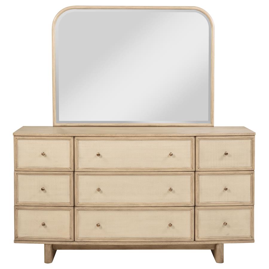 Kailani 9-drawer Dresser and Mirror Beige Oak-zoom-3