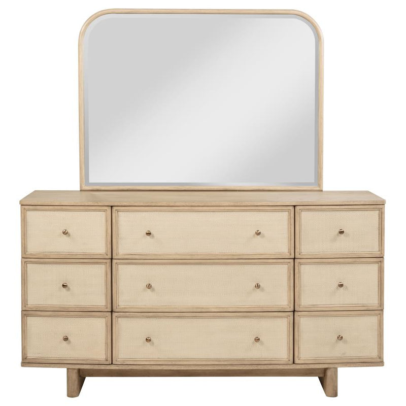 Kailani 9-drawer Dresser and Mirror Beige Oak-zoom-