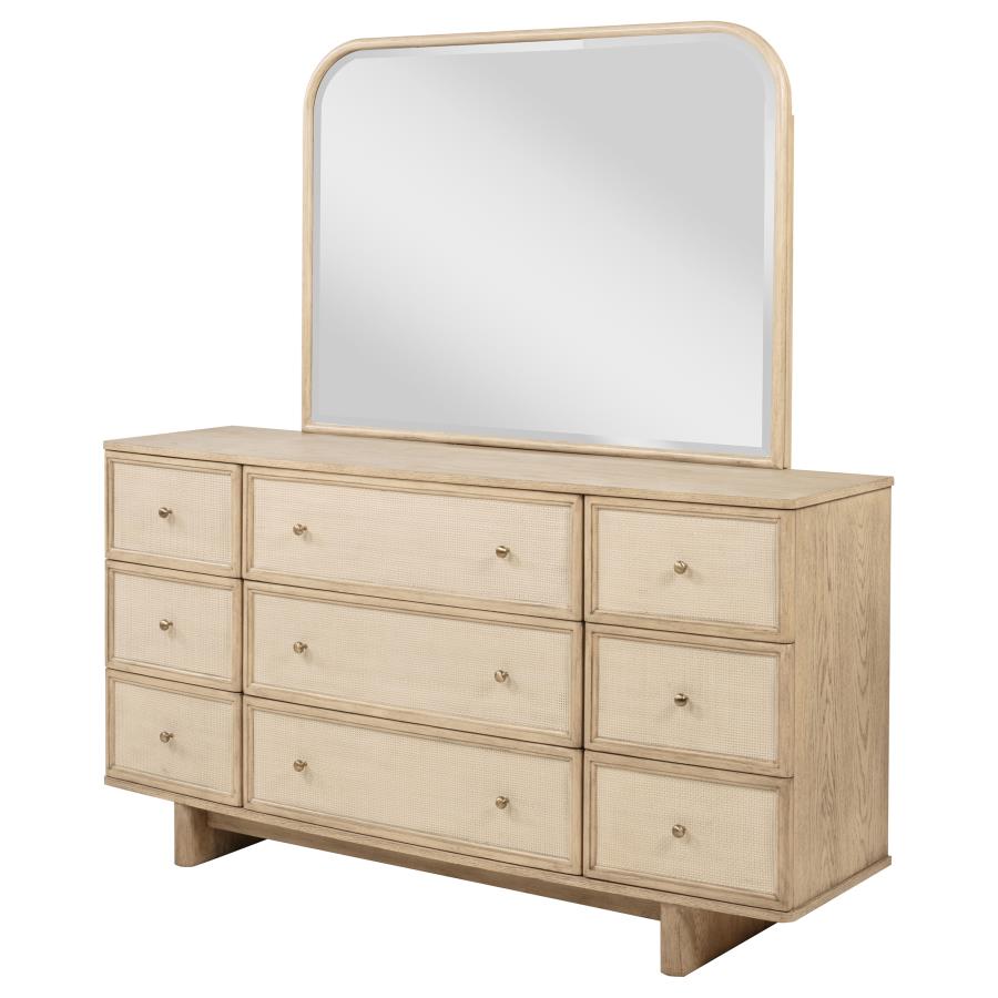 Kailani 9-drawer Dresser and Mirror Beige Oak-zoom-4