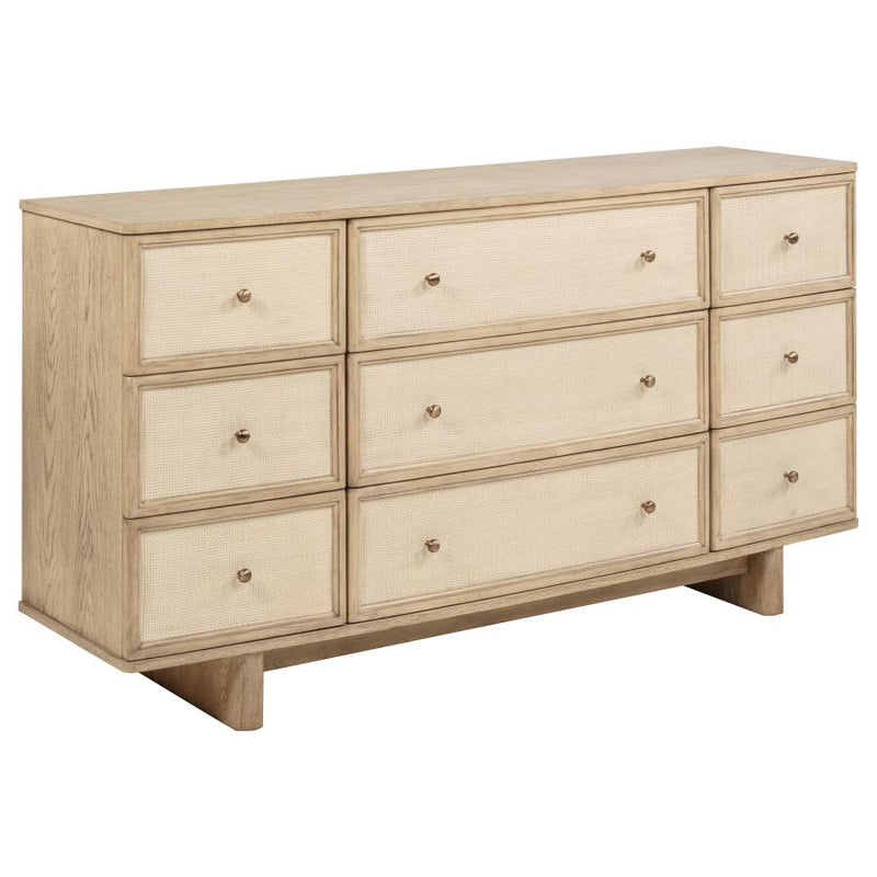 Kailani 9-drawer Dresser Cabinet Beige Oak-zoom-